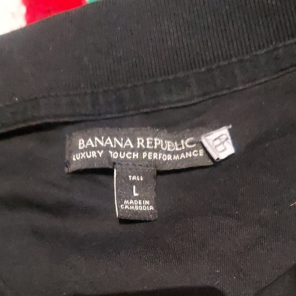 Black Luxury Touch Performance Polo By Banana Republic. Sz L